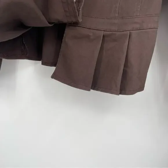 Boston Proper‎ Brown Blazer Peplum Pleated Size 8 - Picture 9 of 13